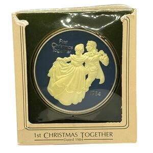 Hallmark 1984 “First Christmas Together” Victorian Cameo Ornament Dancing Couple